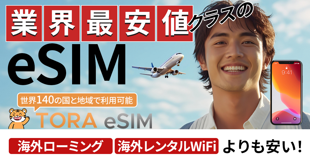 海外利用向けeSIMサービスの広告バナー